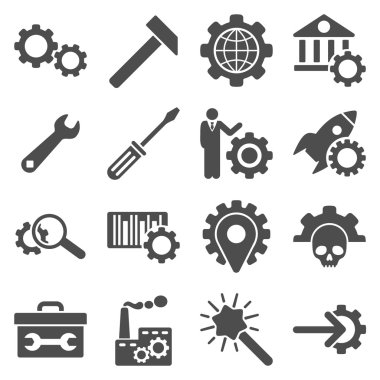 Seçenekleri ve hizmet araçları simge seti