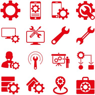 Seçenekleri ve hizmet araçları simge seti