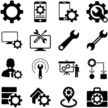 Seçenekleri ve hizmet araçları simge seti