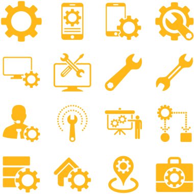 Seçenekleri ve hizmet araçları simge seti