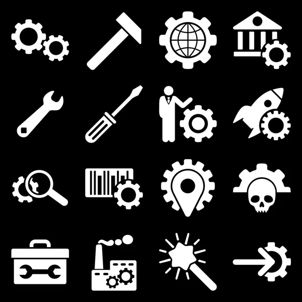 Opciones y herramientas de servicio icono conjunto — Vector de stock