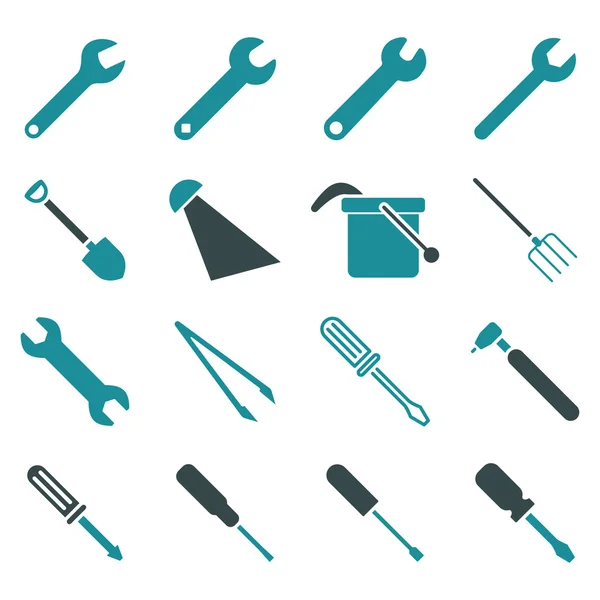 Набор значков инструментов и инструментов — стоковый вектор