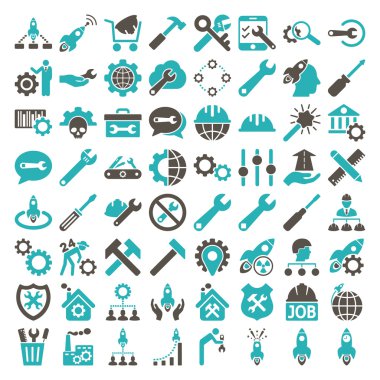 Servis araçları simge seti