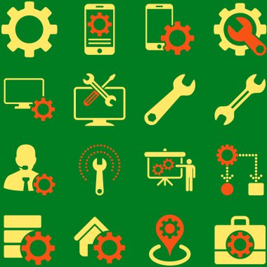 Seçenekleri ve hizmet araçları simge seti