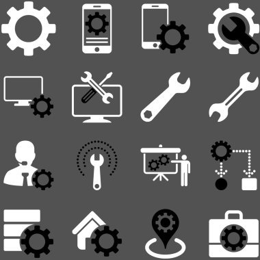 Seçenekleri ve hizmet araçları simge seti