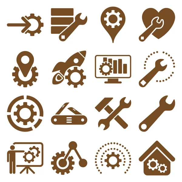 Možnosti a služby nástroje sady ikon — Stock fotografie