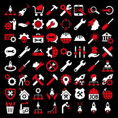 Servis araçları simge seti