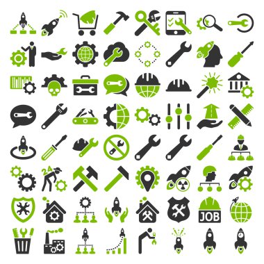 Servis araçları simge seti