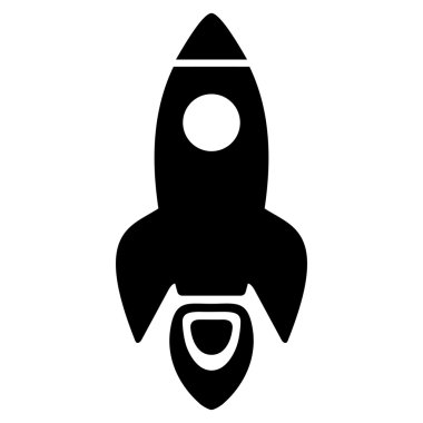 Uzay roketi düz vektör simgesi