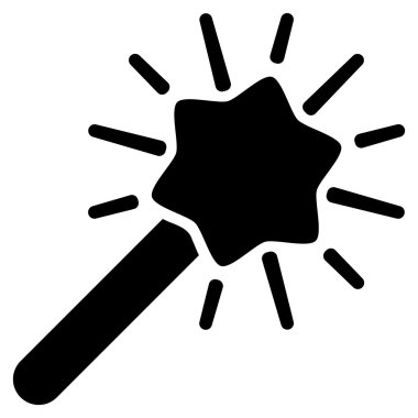 Sihirbazı değnek düz vektör simgesi