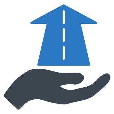 Gelecekteki bakım el düz vektör simgesi