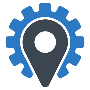 Hizmet konumu düz vektör simgesi