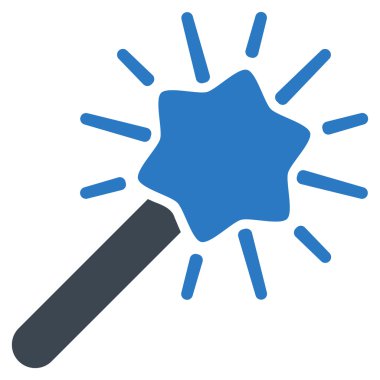 Sihirbazı değnek düz vektör simgesi