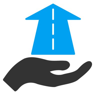 Gelecekteki bakım el düz vektör simgesi