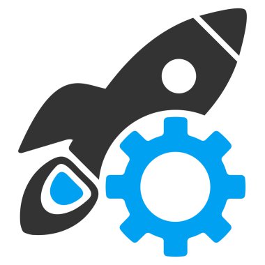 Roket geliştirme düz vektör simgesi