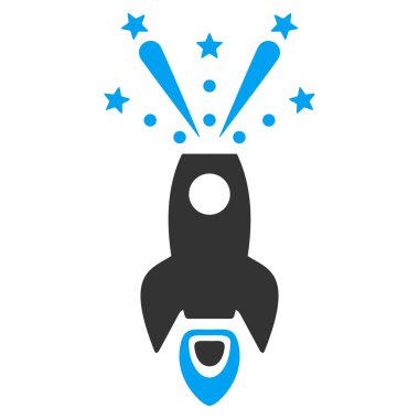 Uzay roketi Boom düz vektör simgesi