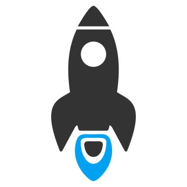 Uzay roketi düz vektör simgesi