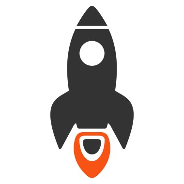 Uzay roketi düz vektör simgesi