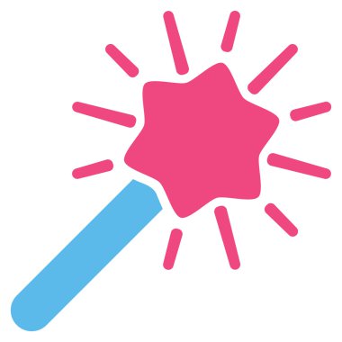 Sihirbazı değnek düz vektör simgesi