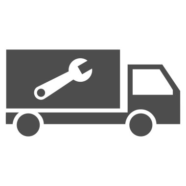 Hizmet araba düz vektör simgesi