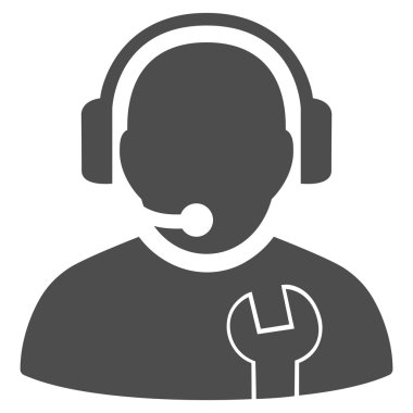 Hizmet operatör düz vektör simgesi