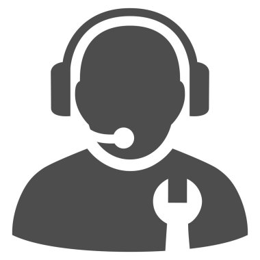 Hizmet operatör düz vektör simgesi