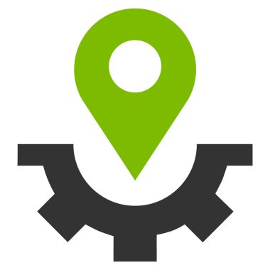 Hizmet harita işaretleyici düz vektör simgesi