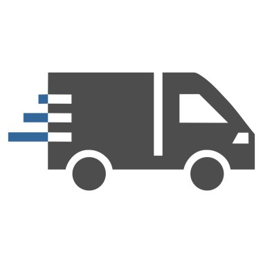 Hizmet araba düz vektör simgesi