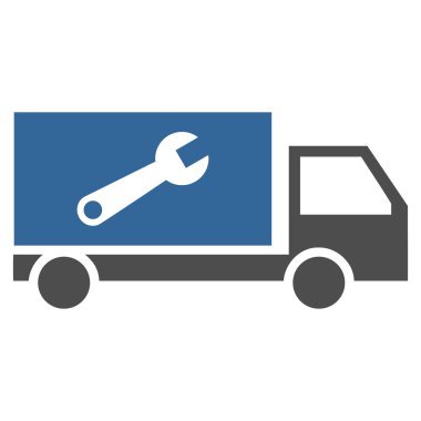 Hizmet araba düz vektör simgesi