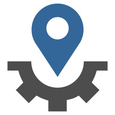 Hizmet harita işaretleyici düz vektör simgesi