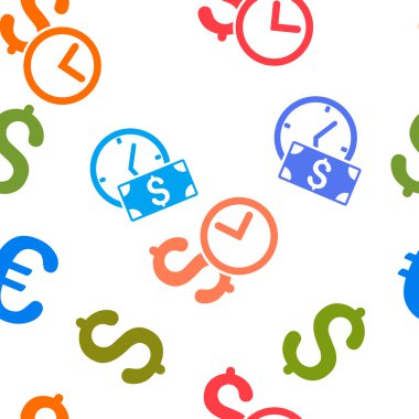 Kredi Flat Vektör Dikişsiz Desen