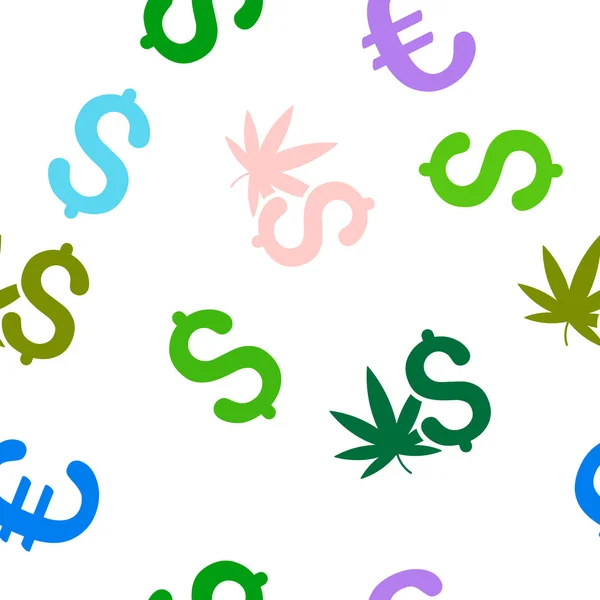 Cannabis Business Plano Glyph padrão sem costura — Fotografia de Stock