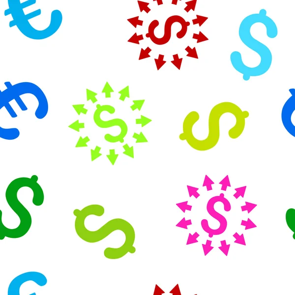 Dólar distribuição plana Glyph padrão sem costura — Fotografia de Stock