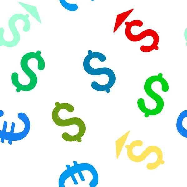 Dollar Up Plano Glyph padrão sem costura — Fotografia de Stock