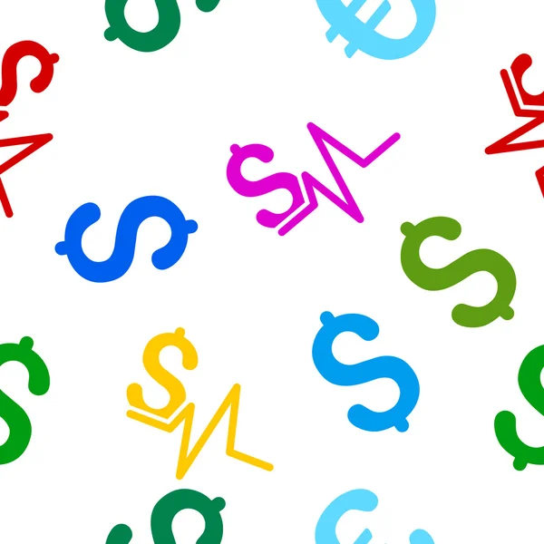 Pénzügyi impulzus lapos karakterjel Seamless Pattern — Stock Fotó