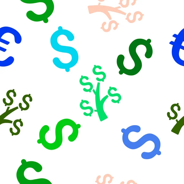 Money Tree Flat Glyph Seamless Pattern — Stock Photo, Image