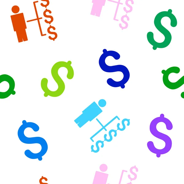 Person Payments Flat Glyph Seamless Pattern — Stock Photo, Image