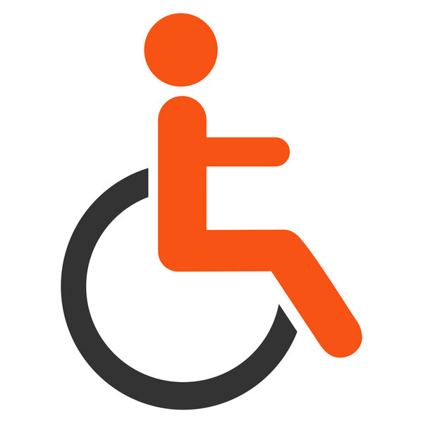 Disabled Person Flat Glyph Seamless Pattern