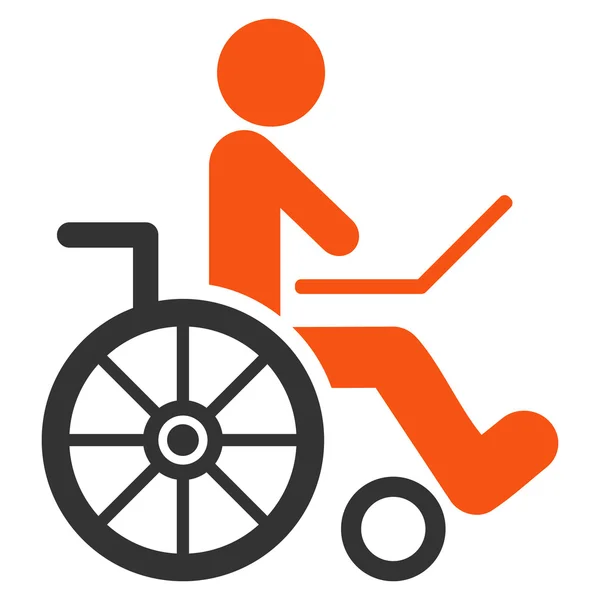 Wózek inwalidzki glifów płaski wzór — Zdjęcie stockowe