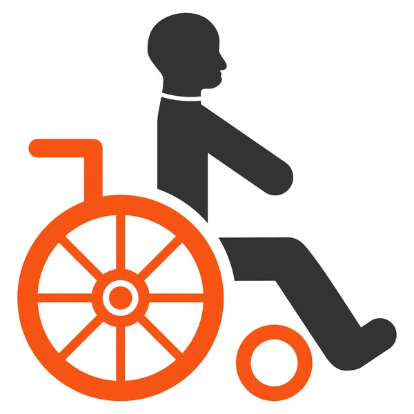 Wózek inwalidzki glifów płaski wzór — Zdjęcie stockowe