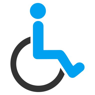 Engelli kişi düz vektör simgesi