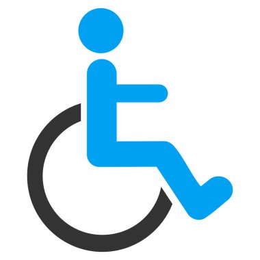 Engelli kişi düz vektör simgesi