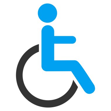 Engelli kişi düz vektör simgesi