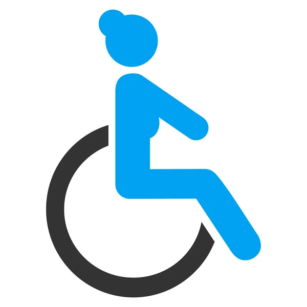 Kobieta niepełnosprawnych płaski wektor ikona — Wektor stockowy