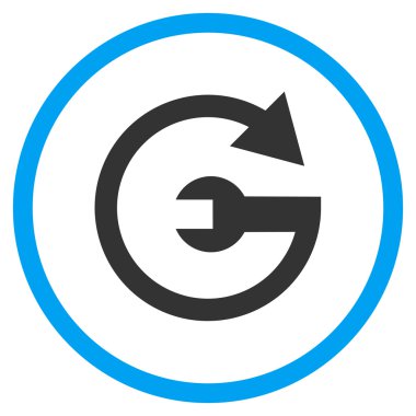 Hizmet düz yuvarlak vektör simgesi tekrar