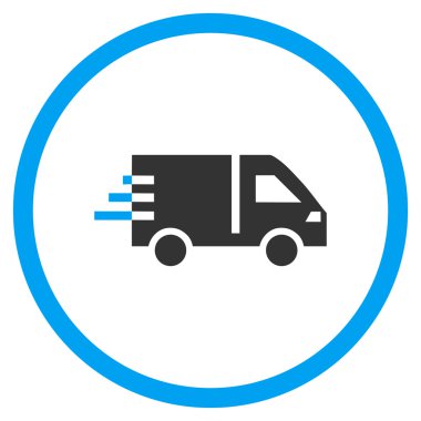 Hizmet araba düz yuvarlak vektör simgesi