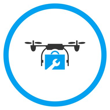 Hizmet uçağı düz yuvarlak vektör simgesi