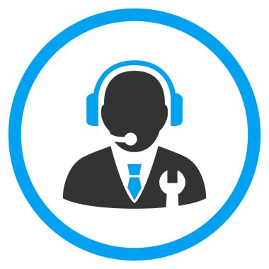 Vektör simgesi hizmet yöneticisi düz yuvarlak