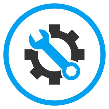 Sistem Kurulum düz yuvarlak vektör simgesi