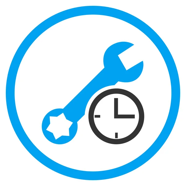 Service tijdpictogram plat afgeronde Vector — Stockvector